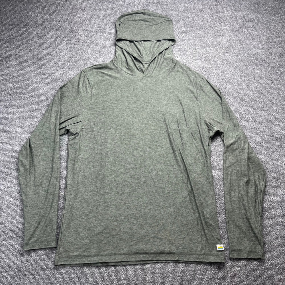 Vuori Strato Tech Hoodie Mens Large Heathered Green V1019 Long Sleeve Pullover